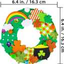 Winlyn 12 Sets St. Patrick's Day Shamrock Wreath Sign Decorations Foam St. Patrick's Day Craft Kits Lucky Shamrock Four-Leaf Clover Rainbow Foam Stickers for Kids Party Favors Classroom Activities