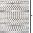 JONATHAN Y Moroccan Geometric Indoor Outdoor Area Rug 5X8 Cream/Black, Ourika Textured Weave for Backyard, Patio, Porch, Easy-Cleaning, High Traffic, Pet-Friendly, Non-Shedding (SMB108I-5)