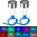 Solar Pool Lights for Above Ground Pool Frame, 2025 Upgraded Super Bright RGB LED Pool Lights, Waterproof Swimming Pool Accessories Night Light for Trampoline, Outdoor Yard Decor(2 Packs)