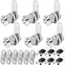 RV Storage Locks - Keyed Alike, 7/8' Fits 9/16' Max Door Thickness, Camper Trailer Cabinet Locks (6 Pack)