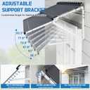 100"x31" Aluminum Door Awning, 6-Level Adjustable Window Canopy