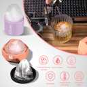 Whiskey Ice Cube Tray Set 3-Pack - Create Iceberg, Atomic Sphere & Large Round Clear Ice Cubes for Cocktails, Slow-Melting & Reusable, BPA-Free Silicone Trays with Leakproof Lids