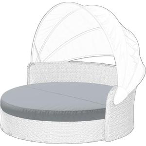 Outdoor Daybed Cushion Cover, 78" Replacement Round Bed Cushion Cover,Outdoor Waterproof and Fade-Resistant Sun Bed Outdoor Cushion Cover - Patio Round Daybed Cushion Cover, Cover ONLY