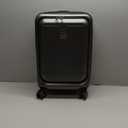 Carry on Luggage 22x14x9 Airline Approved, LTB PC Hard Shell Suitcase with Front Pocket, Expandable Luggage with USB Port (FX-Lite, Black, 20 Inch, 37L-42L) (Charcoal Metallic)