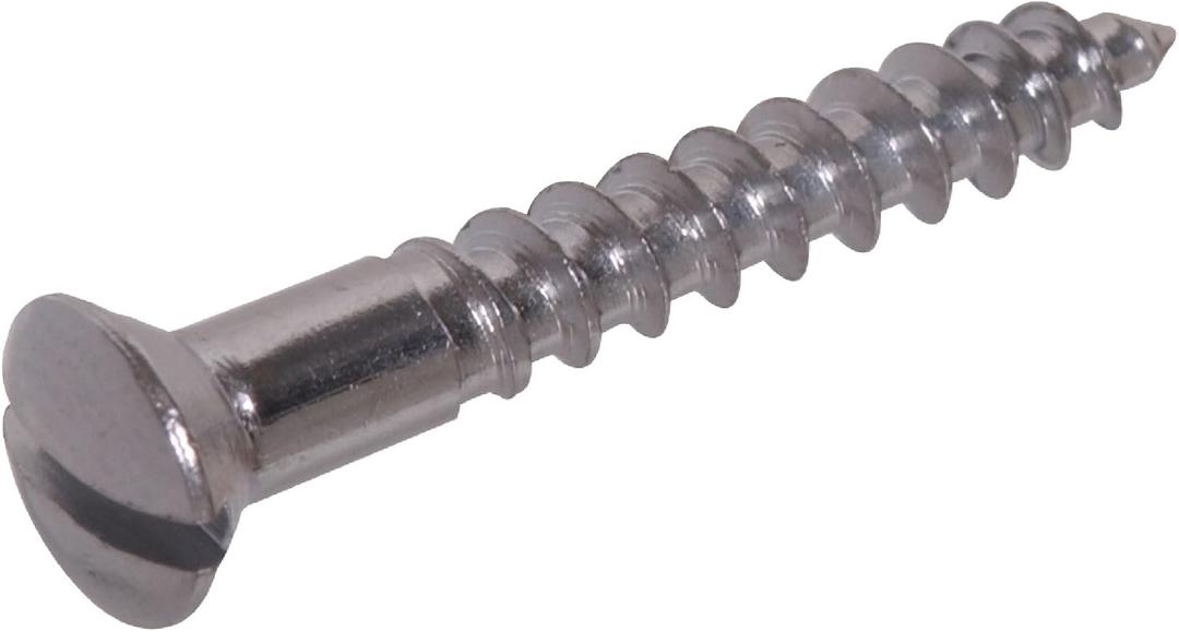 Hillman 1181 Brass Chrome Plated Oval Head Slotted Wood Screw 5 x 3/4 in. 45-Pack