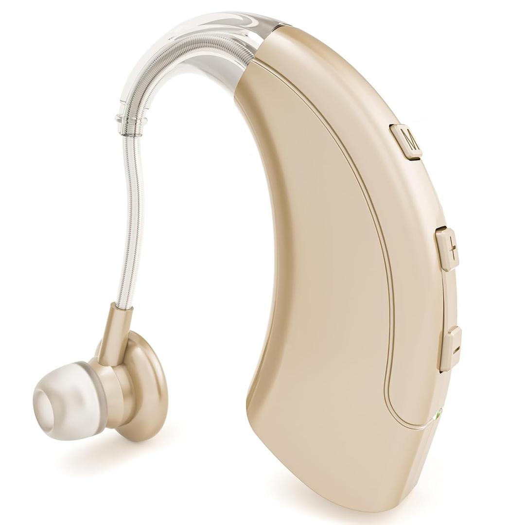 Hearing Aids for Senior, Rechargeable Hearing Amplifier for Mild to Moderate Hearing Loss, 3 Adjustable Modes, Long Battery Life, Suitable for the Left or Right Ear