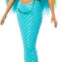 Barbie Mermaid Doll with Two-Tone Blue & Yellow Fantasy Hair & Headband Accessory, Toy with Shell Bodice & Turquoise Tail