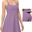 Heathyoga Tennis Dresses for Women with Shorts Underneath and Bra Athletic Dress for Women Dress with Pockets Golf Outfits (Large, Mauve)
