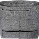 Vercord Extra Tall Felt Bag Organizer Vertical Height Design for Deep Tote and Backpack Bags Grey