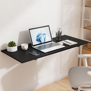 GOYLSER Wall Mounted Folding Table for Office, Fold Down Desk Laundry Folding Table Wall Mounted for Laundry Room/Home Kitchen, Length 47" Width 20.5", Black