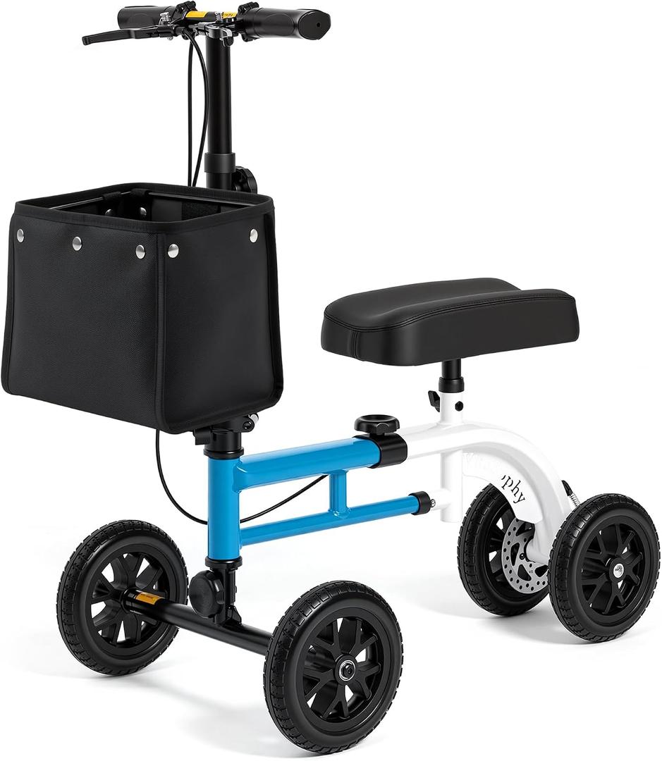 All Terrain Knee Scooter for Adults for Foot Surgery, Blue