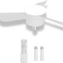 Socket Fan Light, Ceiling Fans with Lights and Remote Control, Powerful Airflow,17 inch E26 Base Quiet Dimmable Ceiling Fans for Bedroom,Bathroom, Kitchen, Living Room,1200 Lumens (3 Blades)