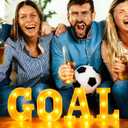 Honoson 4 Pcs Soccer Party Decorations Goal LED Lights Sign Soccer Football Birthday Decorations Sports Theme Table Decor for 2026 Gameday Tailgate Fans Match Point Party Supplies