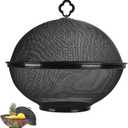 Metal Mesh Fruit Bowl with Lid & Basket - Fruit Fly Proof Kitchen Counter Storage for Fruits & Veggies (Black/1PC)