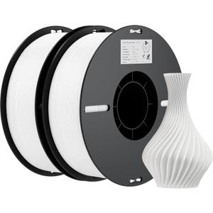 Creality 3D Printer Filament, 3D Printing Filament Tougher and Stronger, Accuracy +/- 0.02mm,2kg,White*2