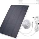 5V 3W Waterproof Solar Panel Charger for Outdoor Security Camera with DC 3.5MM Male and Elbow Cables & Type-C-Female Head & Micro-Female Head360 Adjustable Bracket Wall Mount for Eufy Camera