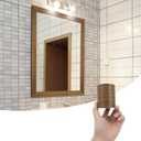 LONGKING 32ft x 3in Brown Mirror Tape Border, Peel and Stick Mirror Border for Bathroom, Waterproof PVC Wallpaper, 393x4.2 in