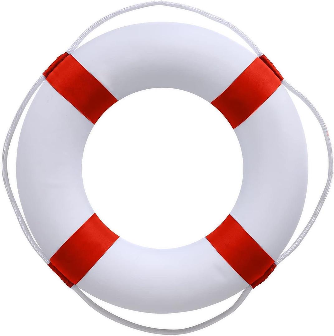 20 Inch / 50cm Pool Safety Life Preserver Throw Ring Buoy- Swim Foam Rings for Swimming Pool Wall Decoration
