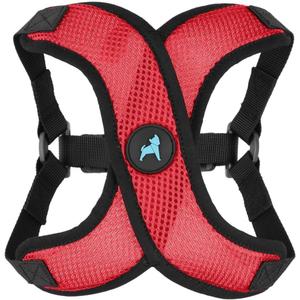 Gooby Comfort X Step in Lite Dog Harness - Choke Free, Escape Free with Light Breathable Mesh - Step in Dog Harness for Small and Medium Dogs - Quick Release Buckle, Metal D-Rings - Red, X-Small (X-Small (11.8-14"))