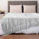 PAVILIA Light Gray Chenille Throw Blanket for Couch, Sofa Bed - Soft Knit Woven with Tassel, Decorative for Chair Living Room - Light Grey 50x60