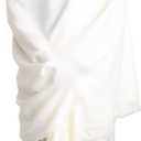 Om Shanti Crafts Meditation Shawl or Meditation Blanket, Shawl/Wrap, Oversize Scarf/Stole. Large. Unisex. (White)