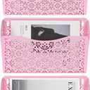 EasyPAG 3 Single Wall Mount File Organizer Vertical Metal Wall Pocket File Holder for Office, Home, School, Pink