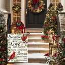 Artscope Winter Cardinal Red Birds Christmas Garden Flag 12x18 Inch Double Sided, Because Someone We Love Seasonal Outdoor Xmas Flag for Yard Farmhouse Holiday Decoration (Beige)