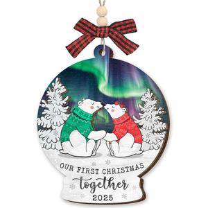 Our First Christmas Together Ornaments 2025 - First Xmas Together Ornament, Future Mr and Mrs, Married Couple Gift Ideas, Wedding Gifts for Couples, 4 packs