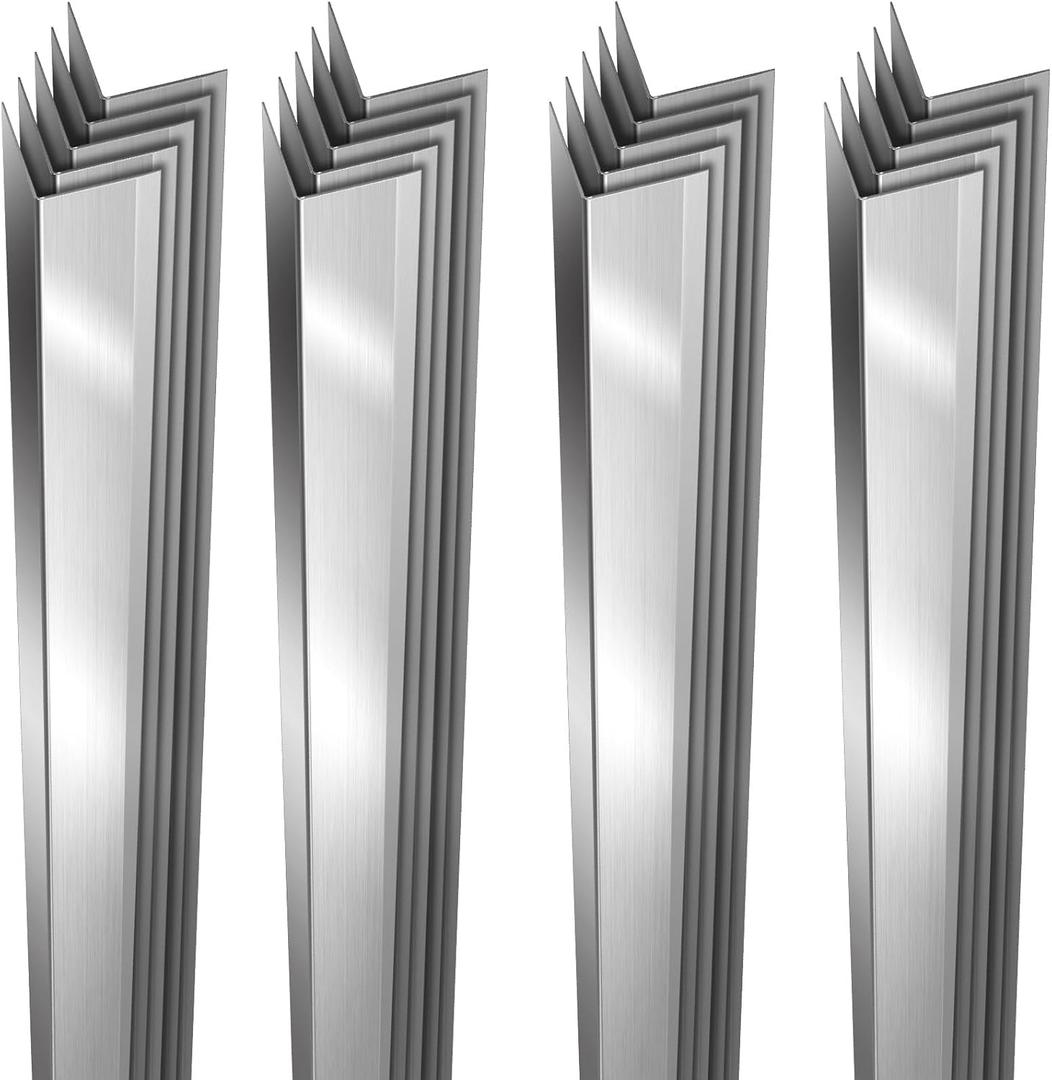 20 PCS Stainless Steel Wall Corner Guards (2 x 2 x 48 Inch),90 Angle Metal Edge Guard Corner Protectors are Designed for Wall Protection and Decoration