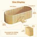 Portable Foldable Bathtub, Freestanding Bathtub No Installation, Bathroom SPA Soaking Bath Tub, Shower Stall Collapsible Hot & Ice Bath for Indoor Outdoor (Beige, 59"L x 21.6"W x 19.6"H)