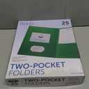 FILE-EZ Two-Pocket Folders, Green, 25-Pack, Textured Paper, Letter Size (EZ-32560)