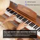 UISCOM 88 Key Digital Piano Keyboard for Beginners,Full Size Electric Piano Semi-Weighted Keyboard with Sheet Music Stand,Pedal,Headphone,Power Adapter,USB-MIDI Compatibility,Wood Grain Brown