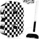 Checkered Number 8 Pinata Black and White Checkered Pinata with Stick and Blindfold Confetti for 8th Birthday Racing Car Party Game Supplies Race Car Pinatas