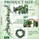 Hoteam 2 Pcs 71 inches Artificial Ivy Vines Garland Green Fake Ivy Garland Faux Hanging Plants with Silk Leaves Greenery Spring Decor for Indoor Outdoor Wedding Home Room Wall Decor