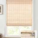 UNISHADES No Drill Cordless Bamboo Roman Shades, 35x64 in, Natural | Natural material, Light Filtering, Easy Install