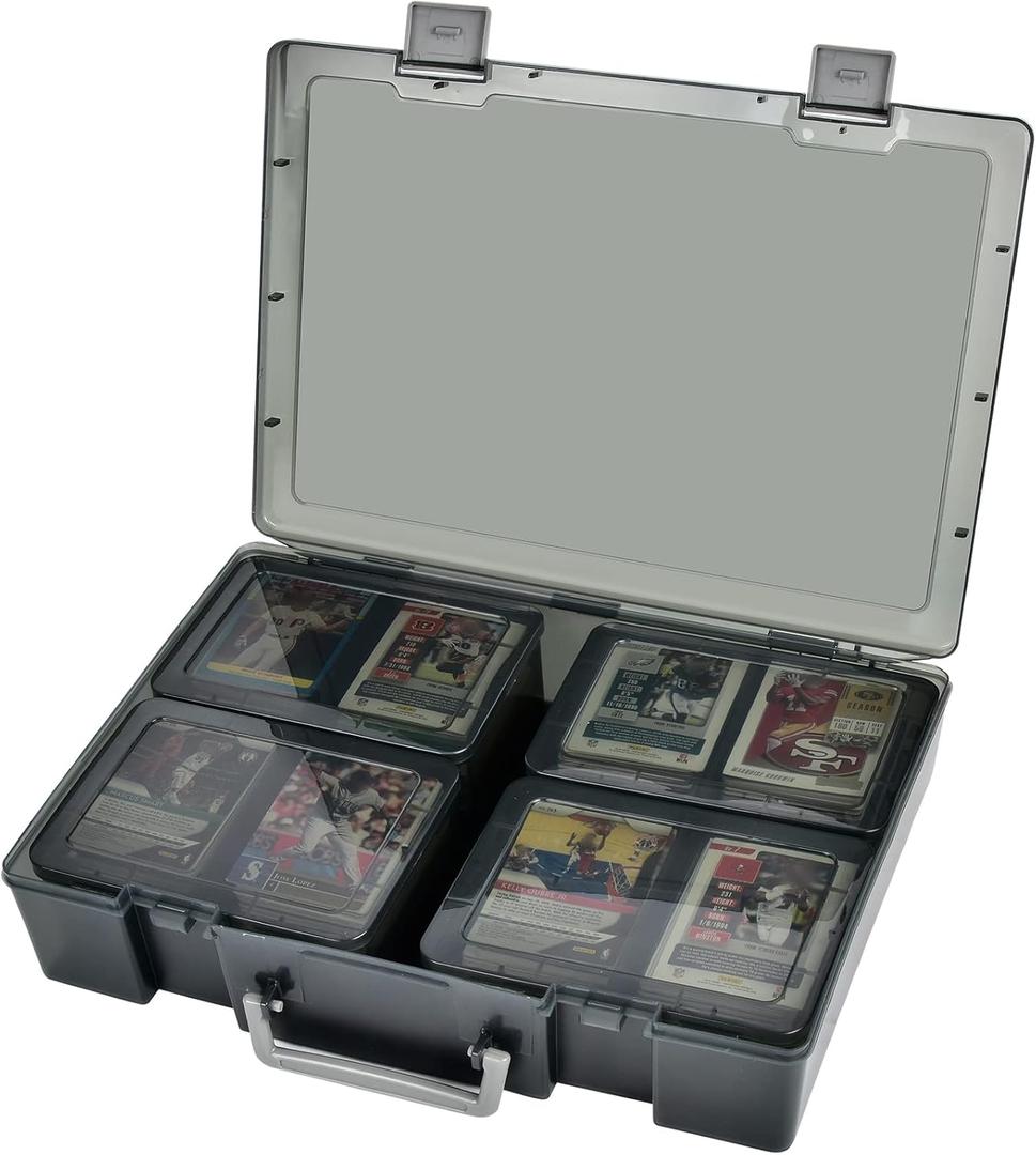 ALCYON 1600+ Baseball Card Storage Box, Sports Cards Holder Organizer Hard Plastic Display Case Compatible with Baseball/Football/for MTG/for PM for Collector (Bag Only)-Grey (gray)