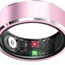 Smart Ring Health Tracker, Sleep Tracker Ring with Heart Rate, Waterproof Fitness Ring for Activity Monitoring/Steps/Distance/Calories,Air Gestures,Up to 7-Day Battery,for iOS Android (Light Pink,#10)