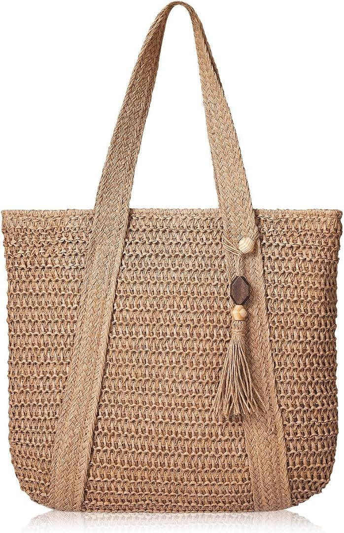 Pleneal Beach Bags for Women - Women Beach Tote Bag, Summer Mesh Hollow Shoulder Tote for Holiday Market