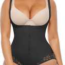 FeelinGirl Women's Faja Body Shaper Postpartum Fajas Colombianas Shapewear Tummy Control Body Shaper Butt Lift Bodysuit (Medium, Black)