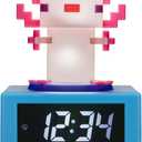 Paladone Minecraft Axolotl Digital Alarm Clock with Night Light Officially Licensed Gaming Decor, for Kids & Teens Bedrooms, Game Rooms, Minecraft Fans