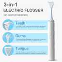 Flosser Refills - 50 Floss Heads | Floss Without PFAS & Unwaxed Dental Floss | Electric Flosser Floss Refill | Includes Tongue Scraper & Gum Scraper
