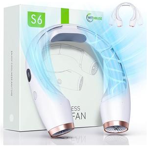 Portable Neck Fan, 8000mAh 18Hrs Long-Lasting, Hands Free 360 Cooling, 3-Speed LED Display, Adjustable to Wear, Quiet Rechargeable Personal Fans for Office/Travel/Outdoor Gift for Women Men