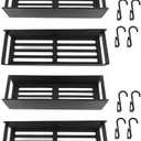 Side Refrigerator Storage Rack, Powder Coating Iron Magnetic Kitchen Shelf, Wall Mounted Rack | Refrig Side Rack | Fridge Organizer Shelf for Kitchen (4PCS), Only two hooks
