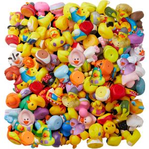 100 Pack Rubber Duck for Jeeps Ducking - 2" Bulk Floater Duck for Kids - Baby Bath Toy Assortment with Bag - Party Favors, Bath Time, Birthdays, and More (100 Varieties)