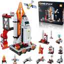 Space Exploration Shuttle Toys for 6 7 8 9 10 11 12 Year Old Boys 12-in-1 STEM Aerospace Building Kit Toy with Heavy Transport Rocket and Launcher Best Gifts for 6-12 Year Old Boys (566 PCS)