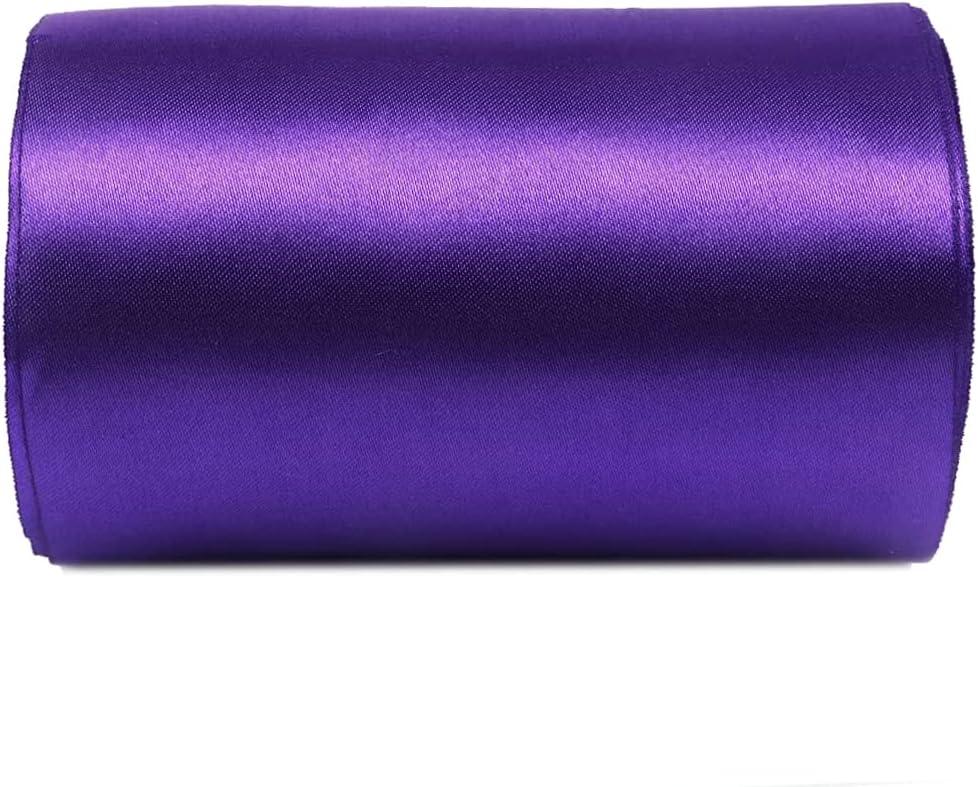 YYCRAFT 6 Inch Wide Satin Ribbon Satin Fabric Spool for Grand Opening Cutting Ceremony Wedding Birthday Party Decoration Gift Craft (22 Yards,Purple)