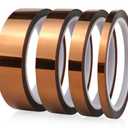 BOMEI PACK 4Pack 6/12/18/25mm x 108ft Polyimide Tape High-Temperature Resistant, No Residue Heat-Resistant Tape for Electric Task, 3D Printing, Soldering, Sublimation, Masking