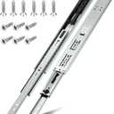 1 Pair | Soft Close Drawer Slides 14 inch, HBL Heavy Duty Cabinet Drawer Slides Replacement - Ball Bearing Full Extension, 200 LB Capacity, Made of Cold-Rolled Steel, Rust-Resistant & Long-Lasting. (Silver)