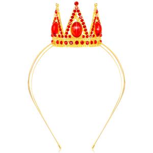 Velscrun Red Crystal Tiara Headband, Crowns for Women, Princess Girls Tiaras, Halloween Queen Crown Princess Quinceanera Headpieces for Birthday Prom Bride Wedding Pageant Party Hair Band