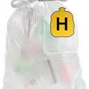 Ultrasac 13 Gallon 1.1 MIL White Drawstring Trash Bags - 19.25" x 28.5" - Pack of 320 - Fits simplehuman H